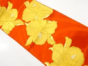 アンティーク　蘭模様織り出し袋帯（材料）